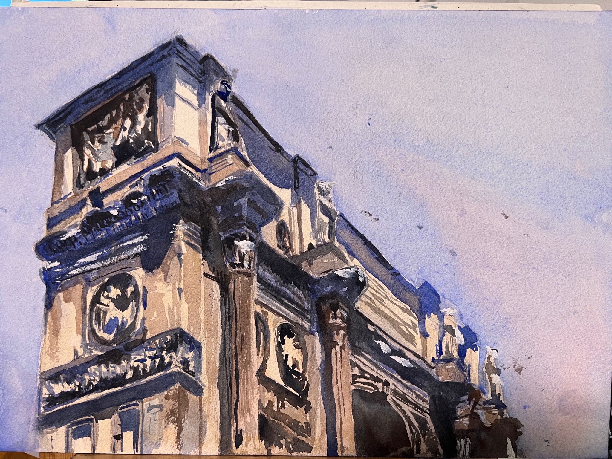 Watercolor painting of the Arch of Constantine